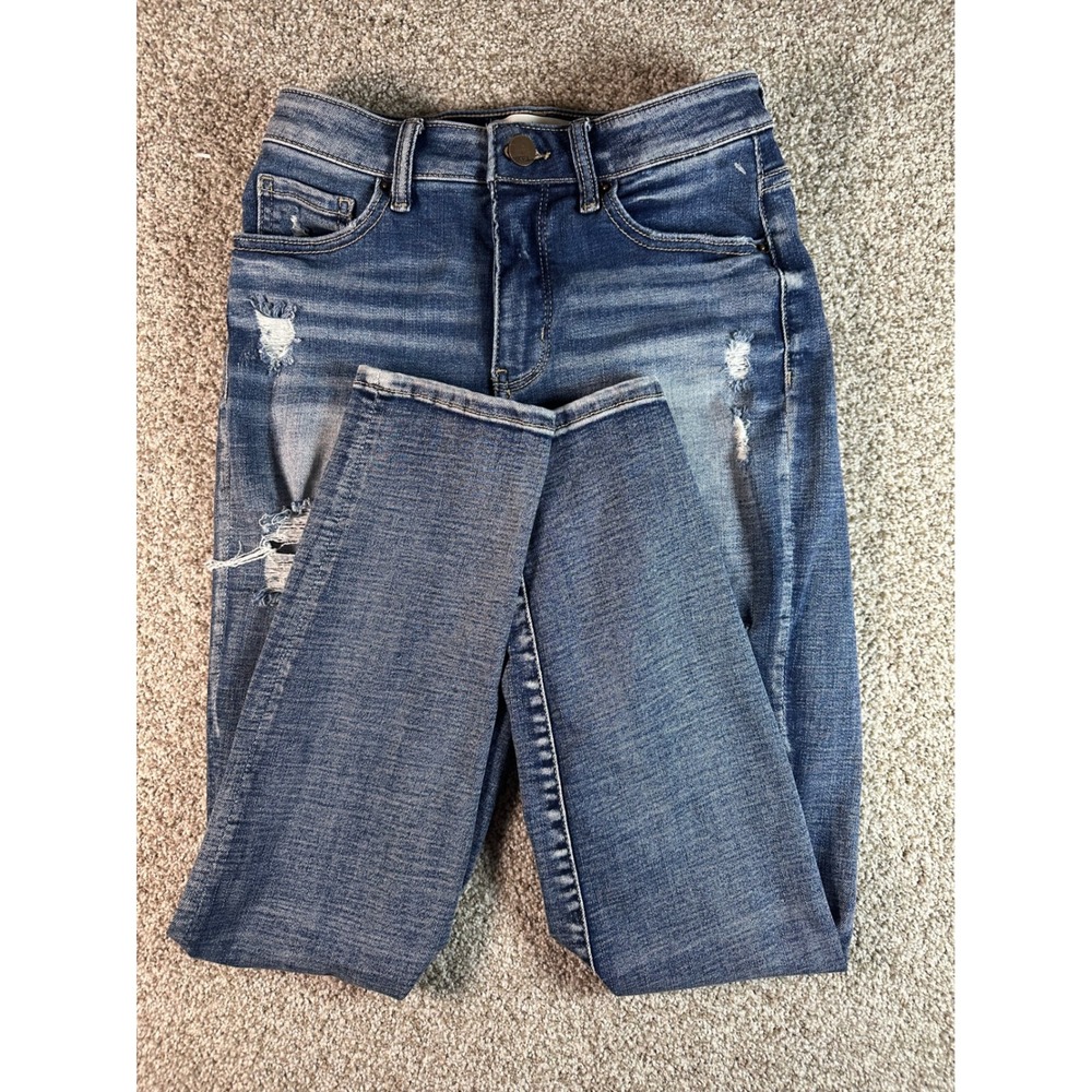 BKE Mom Jean High Rise Distressed Medium Wash Denim Pants Size 24